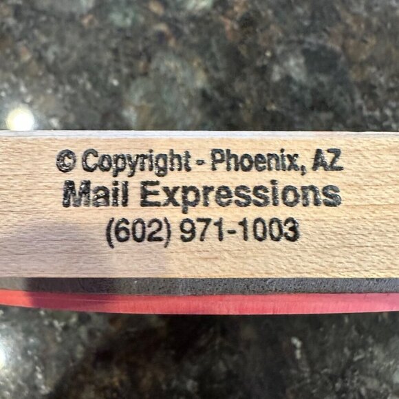 Rainbow Pattern Wooden Rubber Stamp Mail Expressions 6in Arch Shape Craft Large - Picture 3 of 9